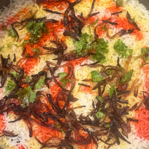 رز برياني مبهر عالطريقه الباكستانيه بدون لحم ودجاج