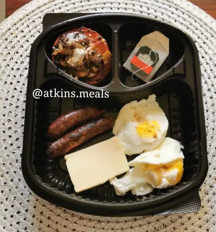 One of our new menu dishes English Breakfast ☕️ ‎#وجبات #صحي #اتكنز #اتكنز_دايت #جدة #اشتراكات_شهريه #jeddah #healthy #atkinsdiet #atkins ‎للاشتراك التواصل على الدايركت مسج For subscription please contact us via direct message