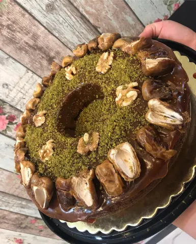 من طلبات اليوم عليهم بالعافيه❤️ #كيكة_تمر #كيك#حلا