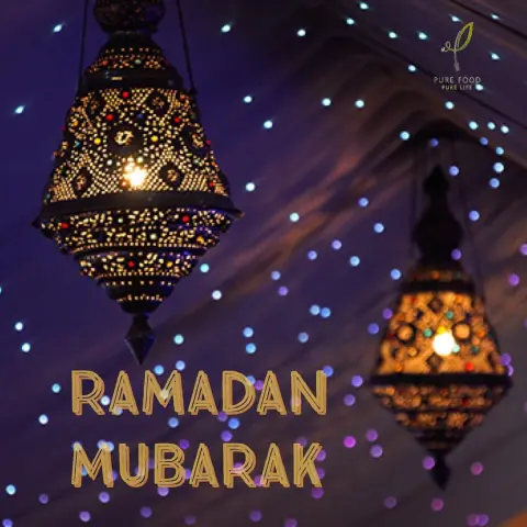 الشهر عليكم مبارك ✨ الله يبارك لكم بالشهر ويشرفنا منتجاتنا تكون معكم بالفطور والسحور #بيور_فود #نباتي