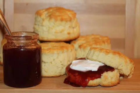 Enjoy the beautiful weather with a scone
