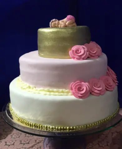 3 tier cake #كيك #cake #baby #سابع #الرياض #riyadh #توزيعات