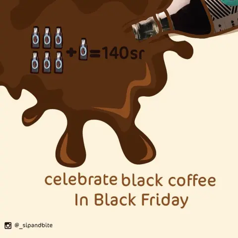 احتفلو معنا بتخفيضات #الجمعة_البيضاء ☕️ . Celebrate #blackfriday with black coffee ☕️ with sip and bite يسعدنا تقديم عروض بكمية محدودة في الفترة من ٢٣ نوفمبر الى ٢٧ نوفمبر ٧ عبوات سعة ١٥٠ مل بسعر ٦ عبوات فقط ! . . اضغط الرابط في البايو للإنتقال الى محادثة واتساب و الطلب مباشرة قبل نفاد الكمية ⤴️ .