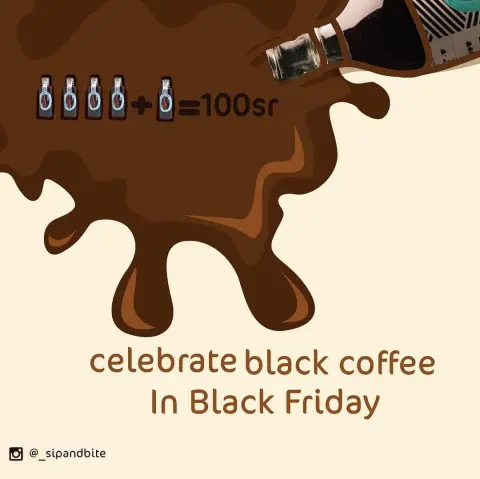 احتفلو معنا بتخفيضات #الجمعة_البيضاء ☕️ . Celebrate #blackfriday with black coffee ☕️ with sip and bite يسعدنا تقديم عروض بكمية محدودة في الفترة من ٢٣ نوفمبر الى ٢٧ نوفمبر ٥ عبوات سعة ١٥٠ مل بسعر ٤ فقط ! . اضغط الرابط في البايو للإنتقال الى محادثة واتساب و الطلب مباشرة قبل نفاد الكمية ⤴️ .