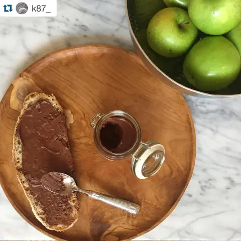 Fresh home made sourdough bread with the indulgence of mouth watering hazelnut chocolate spread from Heaven. ・・・ #Repost with