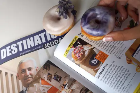 Woke up this morning to this. Always happy to hear such feedback ❤️ thank you #destinationjed #magazine #duet #coffee #coffeelovers #donuts #sprinkles #jeddah #lavendar