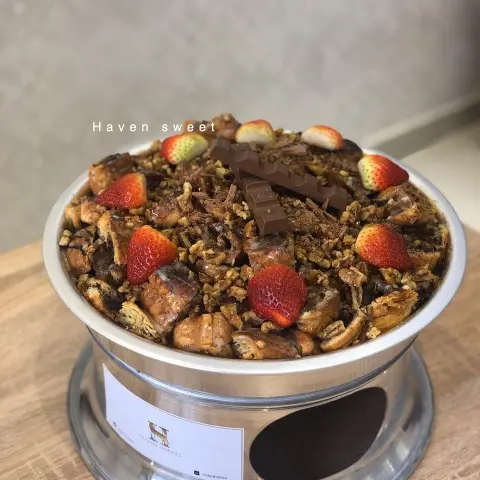 بودينغ الكرواسون بالقرفة والشوكولاتة✨