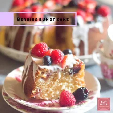 Start your morning with cup of coffee and our yummy BERRIES BUNDT CAKE 180SR - ابدأ يومك بكوب من القهوة وقطعة من كعكة التوت اللذيذة ١٨٠ ريال #bundtcake #jeddahbakery